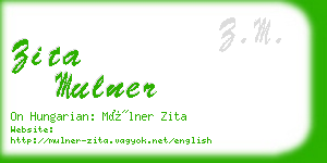 zita mulner business card